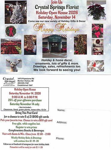 Holiday Open House 2026 Post Card